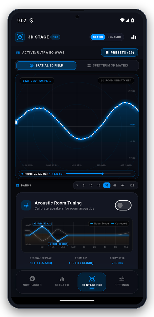 Ultra EQ 3D Spatial Stage Mockup